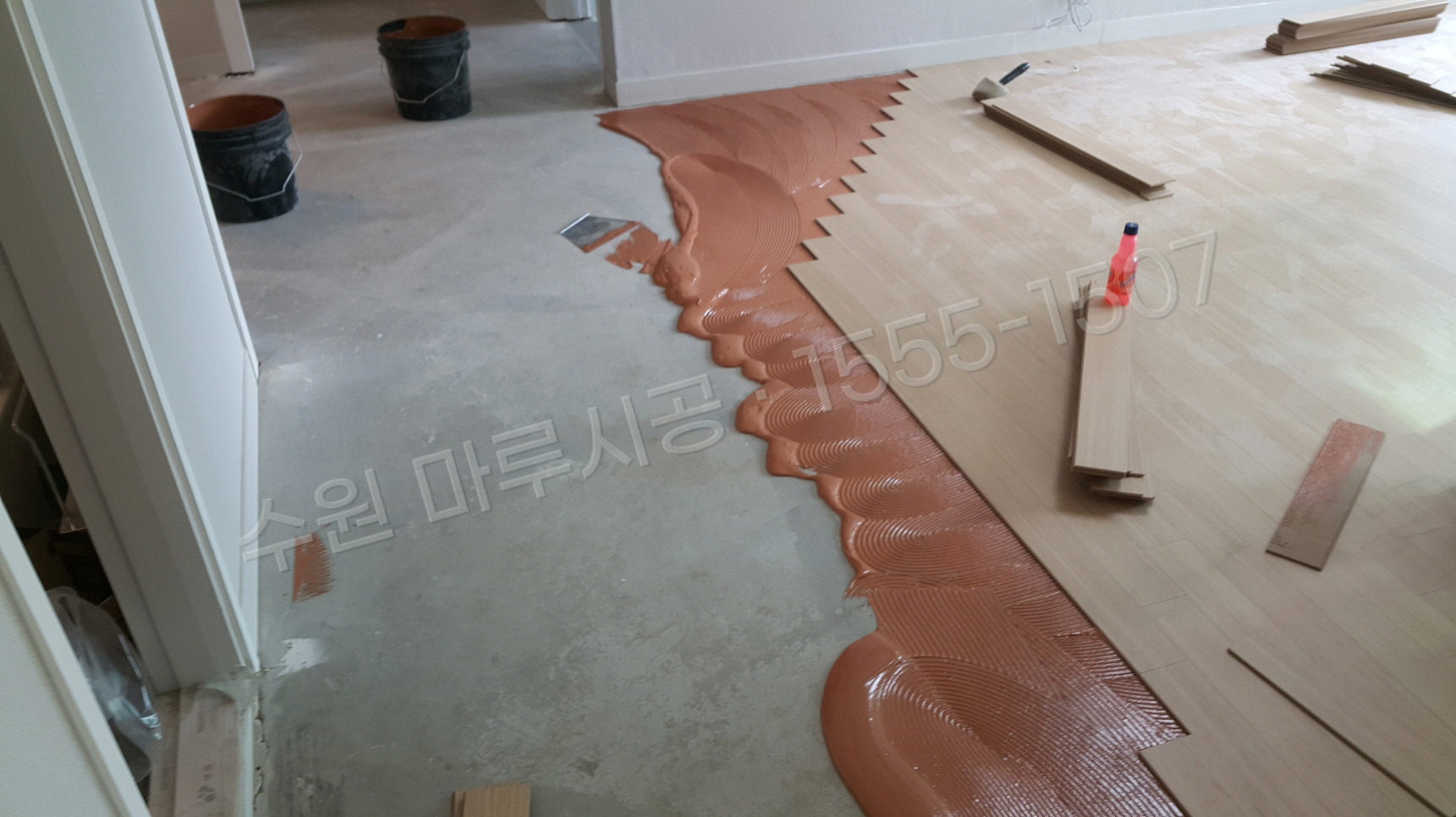 수원 팔달구 장안동 마루시공 바닥공사업체 강마루 한솔 SB 오리진오크 시공 중